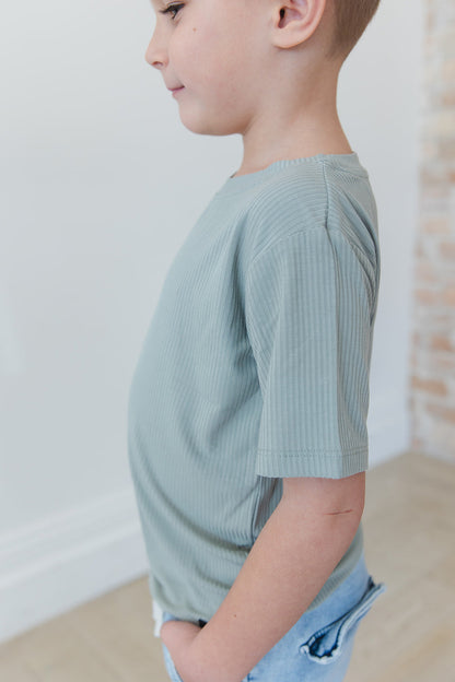 Sage (ribbed) - Everyday Tee Blush Lotus