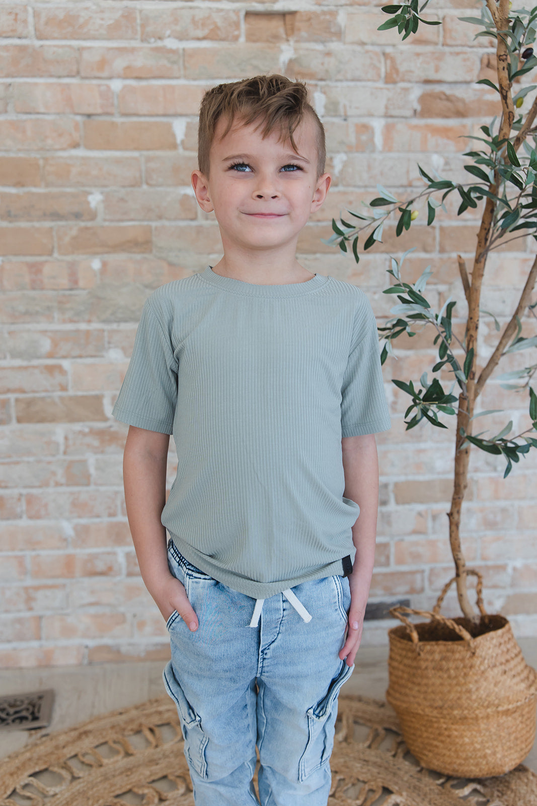 Sage (ribbed) - Everyday Tee Blush Lotus