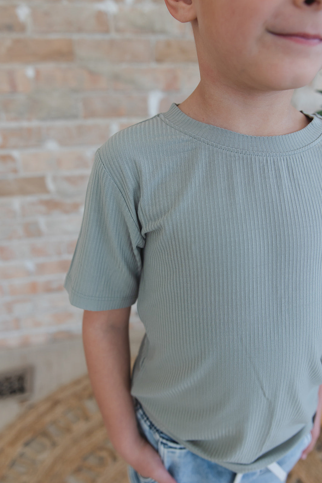 Sage (ribbed) - Everyday Tee Blush Lotus