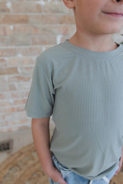 Sage (ribbed) - Everyday Tee Blush Lotus
