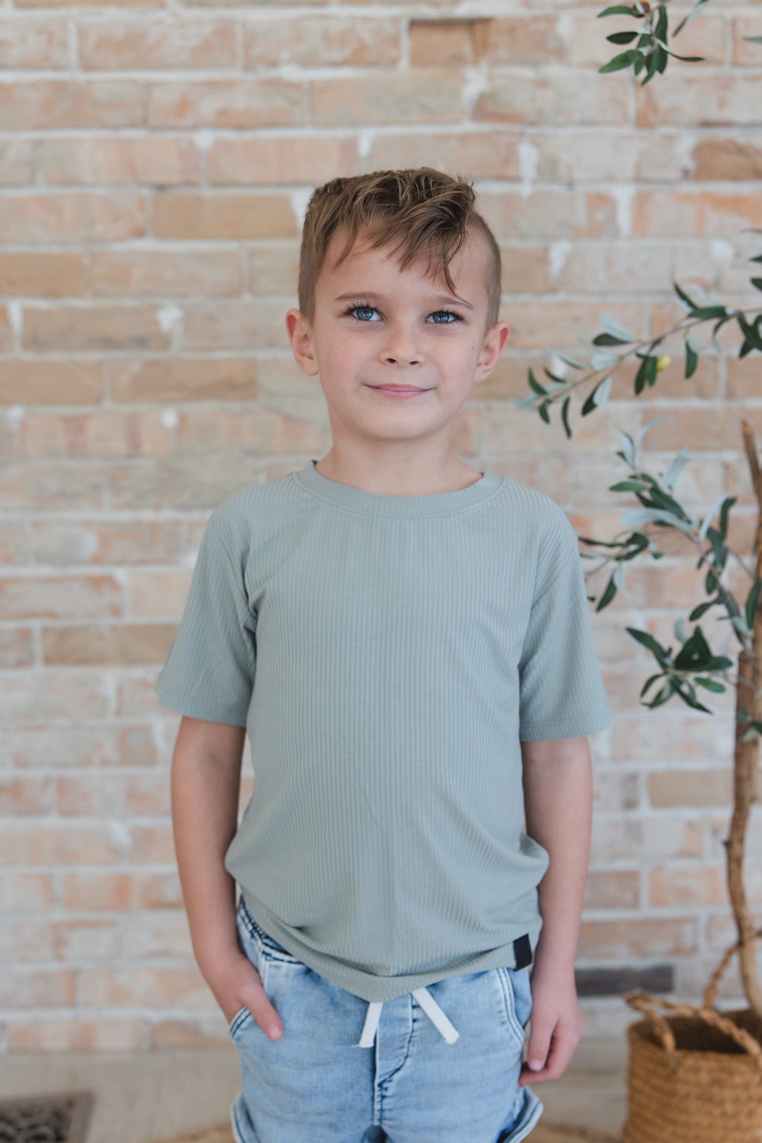 Sage (ribbed) - Everyday Tee Blush Lotus