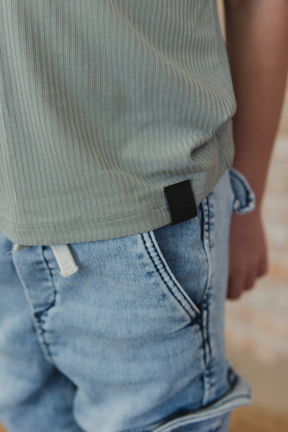 Sage (ribbed) - Everyday Tee Blush Lotus