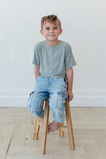 Sage (ribbed) - Everyday Tee Blush Lotus