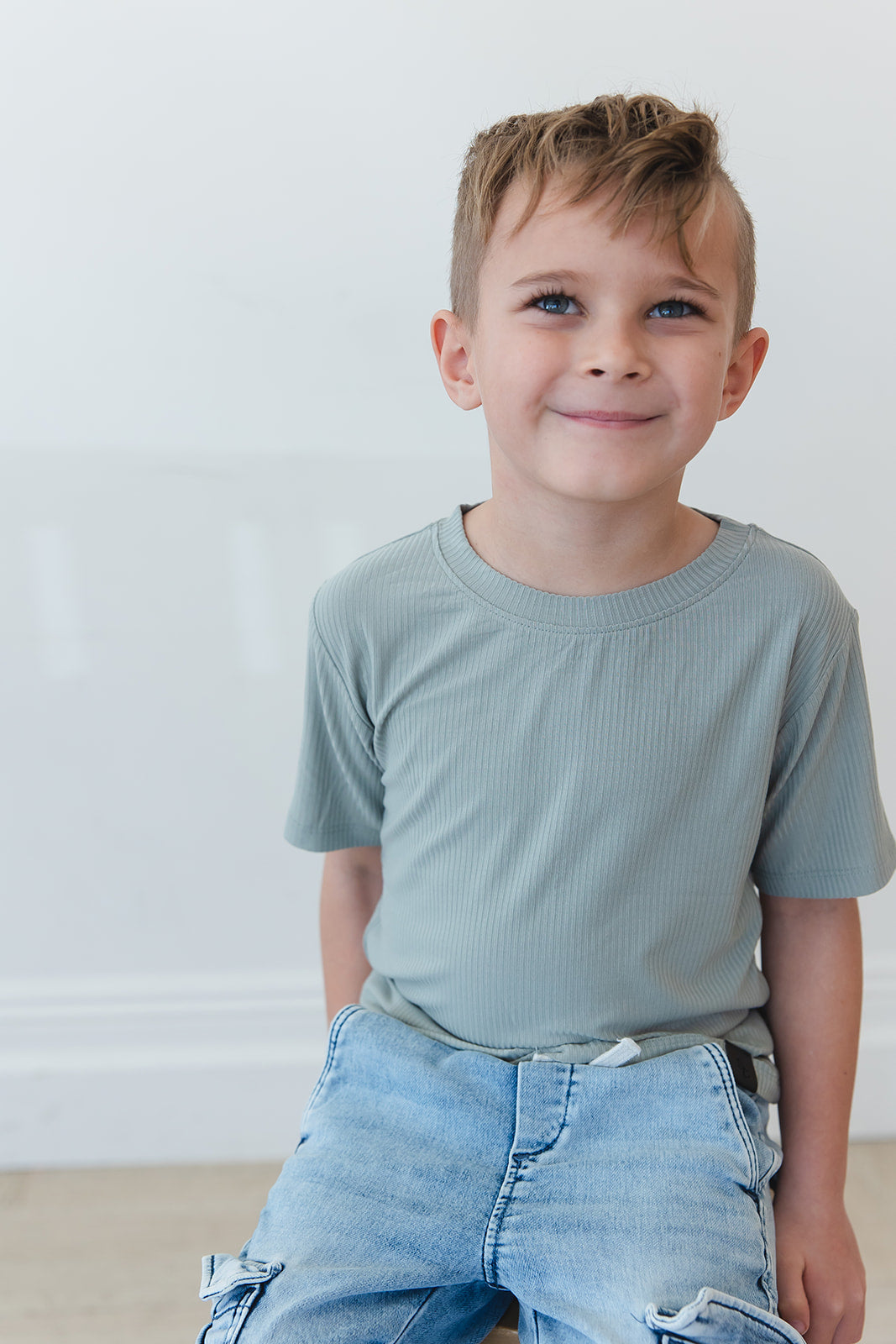 Sage (ribbed) - Everyday Tee Blush Lotus