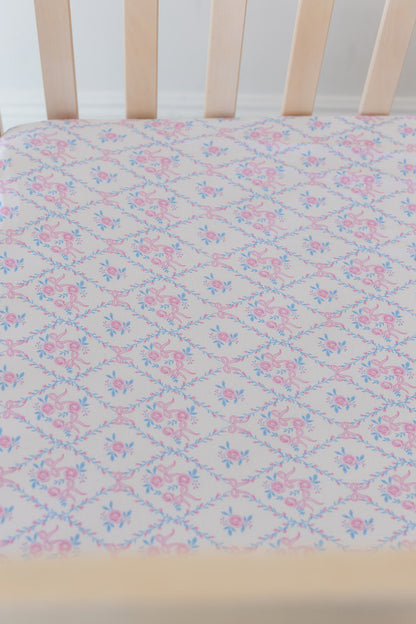 Charlotte - Crib Sheet Blush Lotus