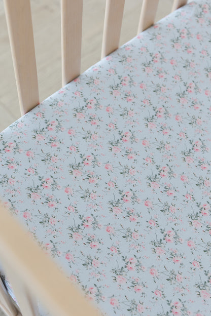 Eloise - Crib Sheet Blush Lotus