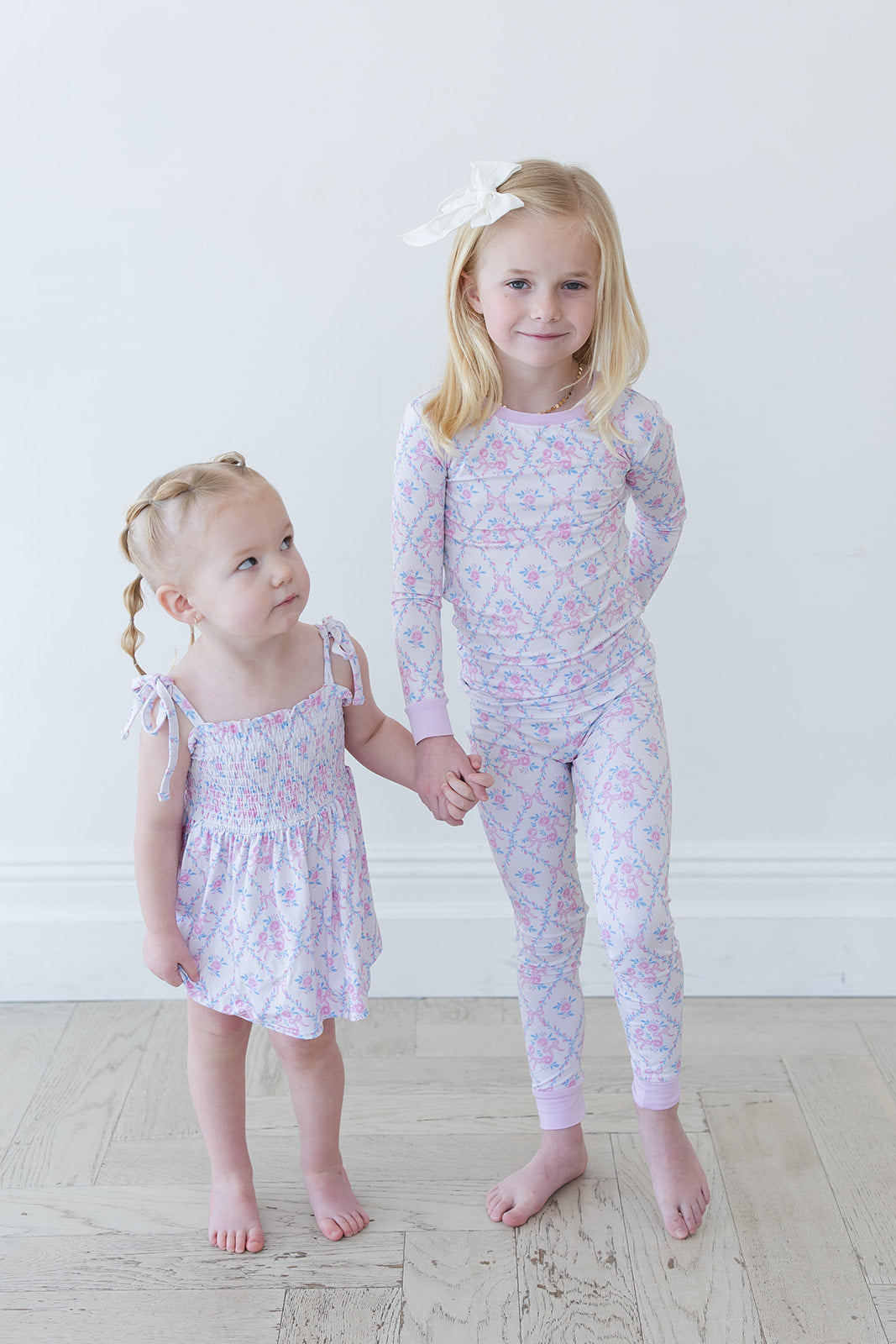 Charlotte - Smocked Diaper Dress Set Blush Lotus