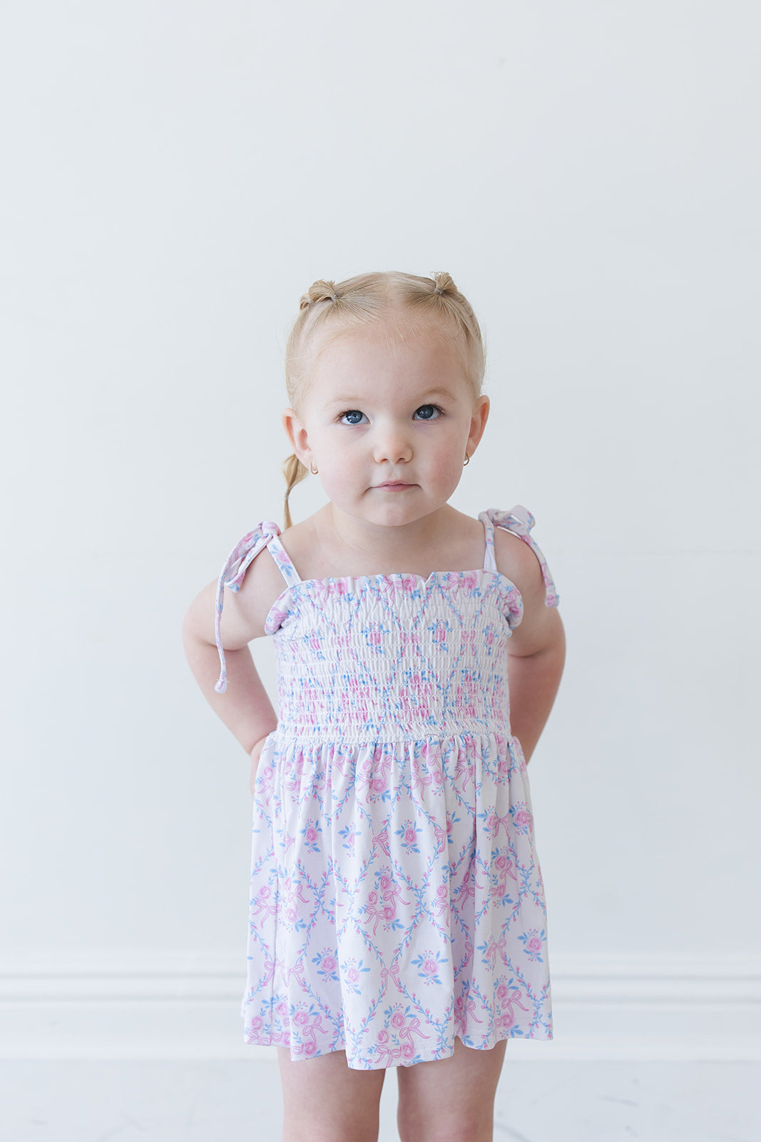 Charlotte - Smocked Diaper Dress Set Blush Lotus