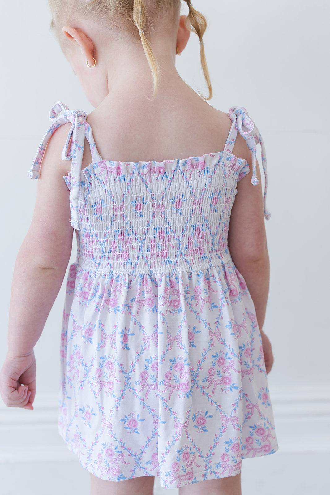 Charlotte - Smocked Diaper Dress Set Blush Lotus