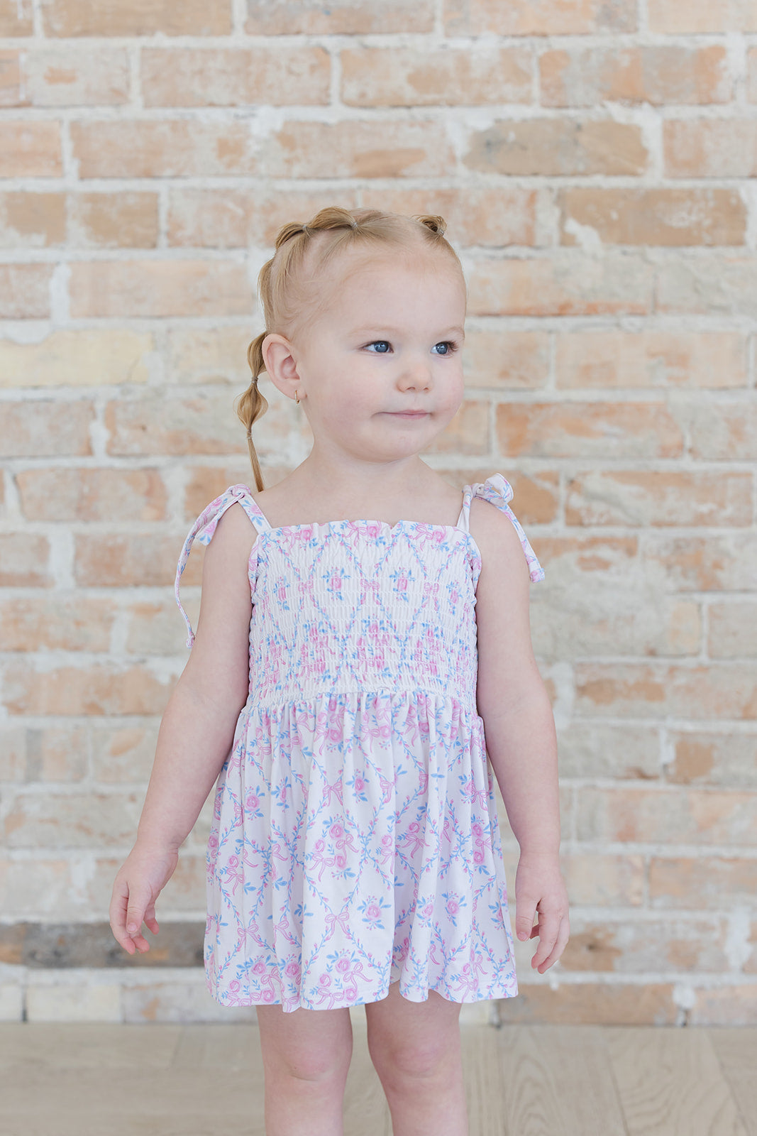 Charlotte - Smocked Diaper Dress Set Blush Lotus