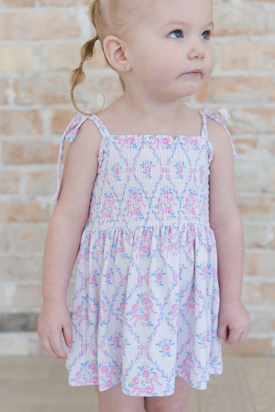 Charlotte - Smocked Diaper Dress Set Blush Lotus