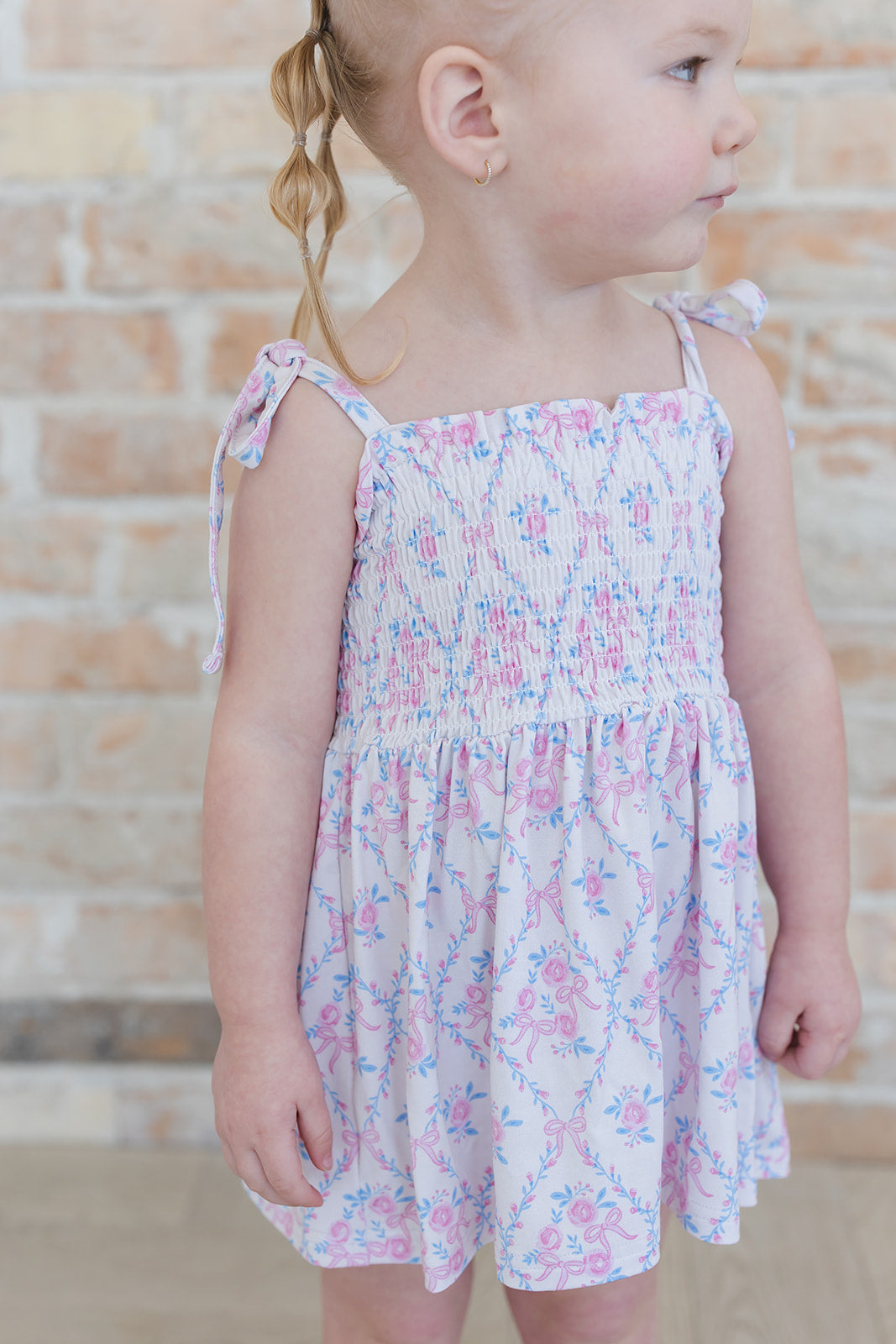 Charlotte - Smocked Diaper Dress Set Blush Lotus