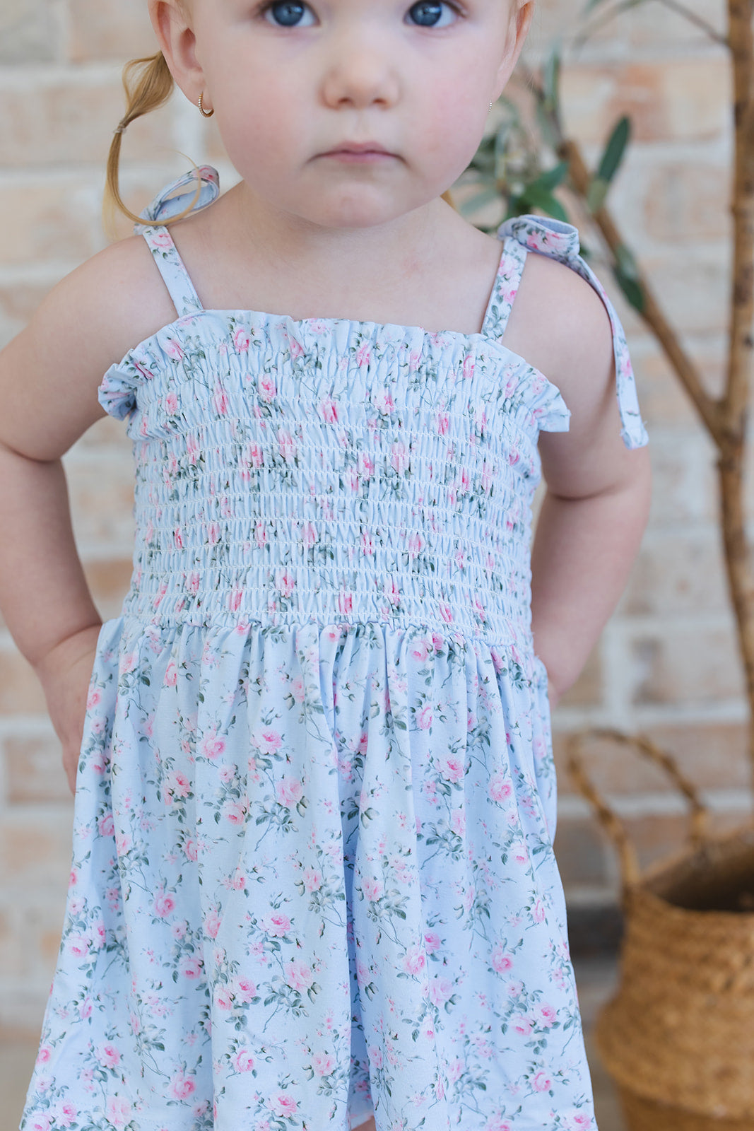 Eloise - Smocked Diaper Dress Set Blush Lotus