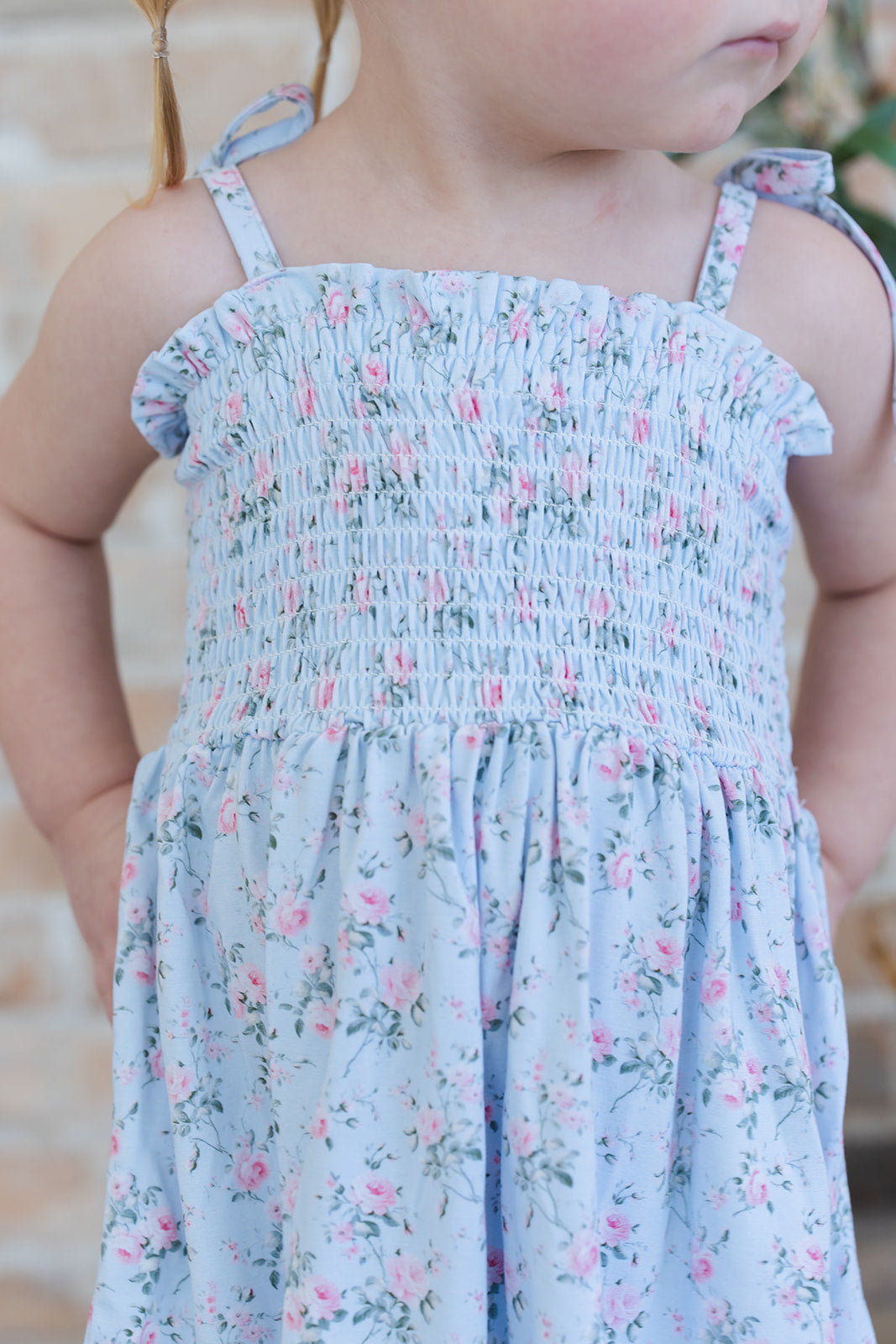 Eloise - Smocked Diaper Dress Set Blush Lotus