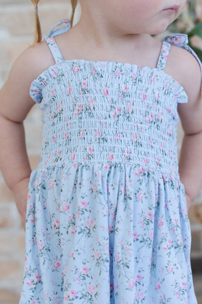 Eloise - Smocked Diaper Dress Set Blush Lotus