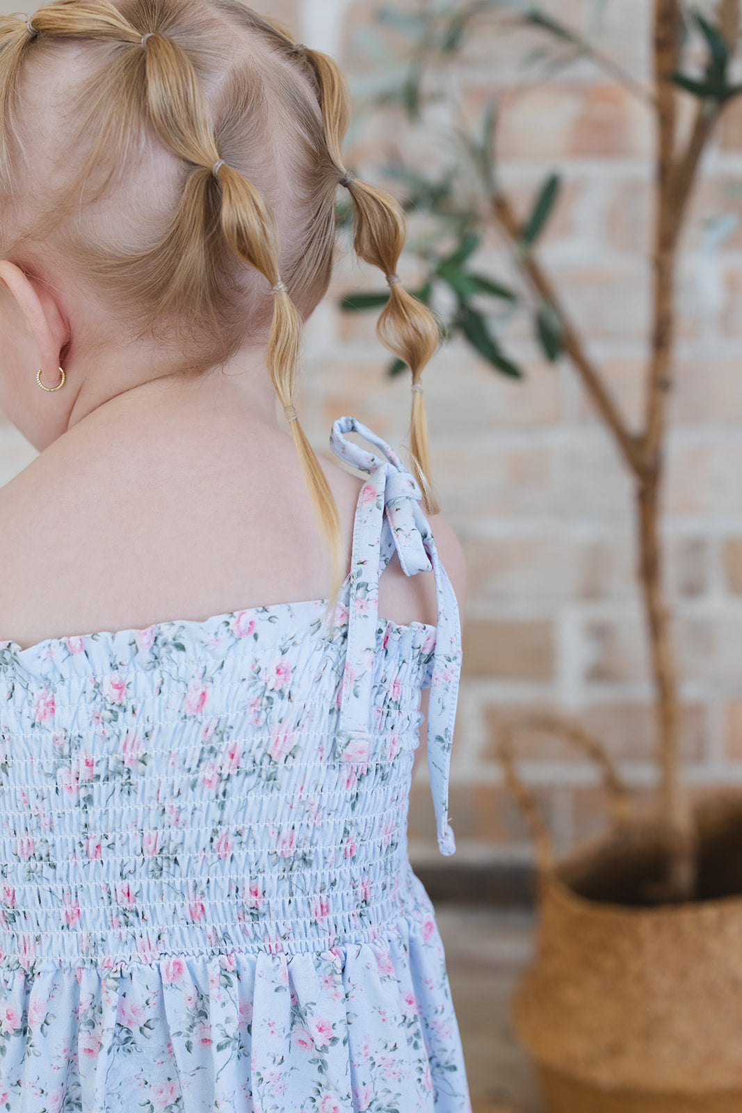 Eloise - Smocked Diaper Dress Set Blush Lotus