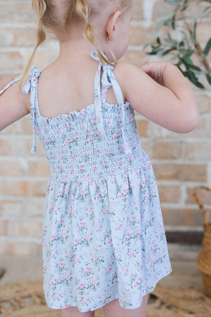 Eloise - Smocked Diaper Dress Set Blush Lotus