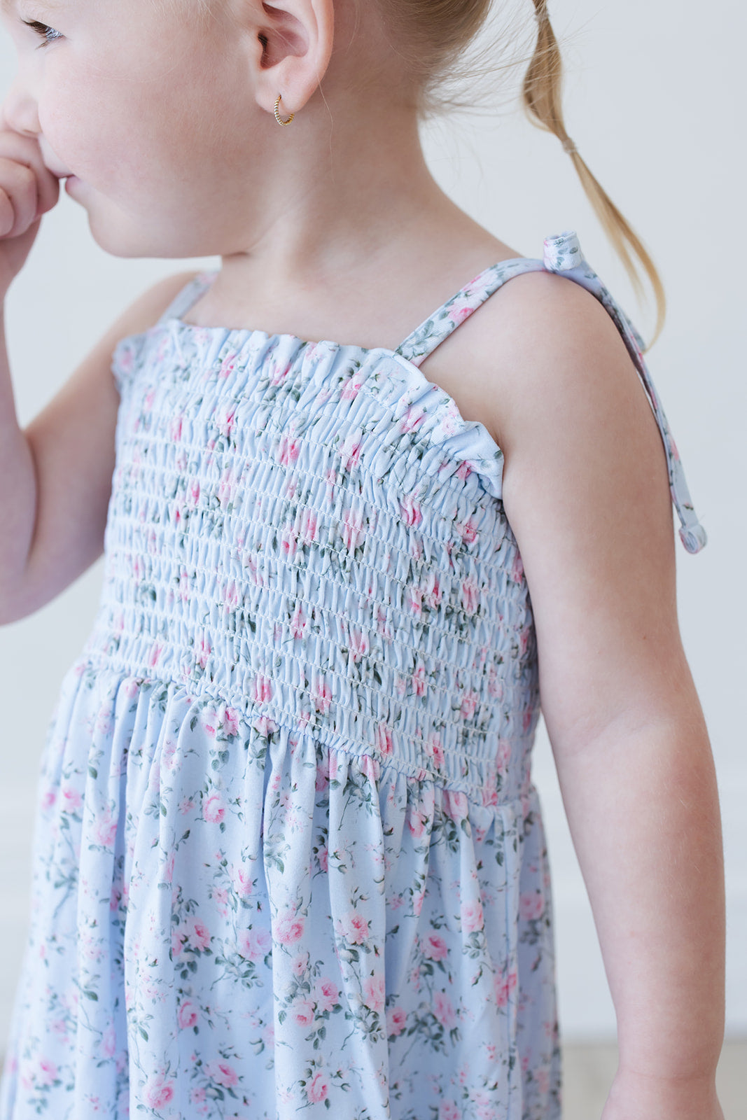 Eloise - Smocked Diaper Dress Set Blush Lotus