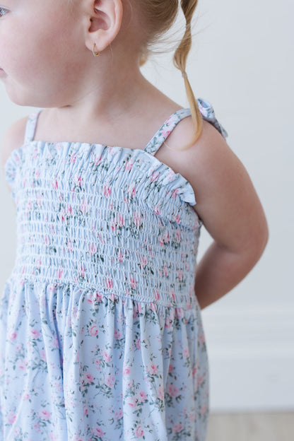 Eloise - Smocked Diaper Dress Set Blush Lotus