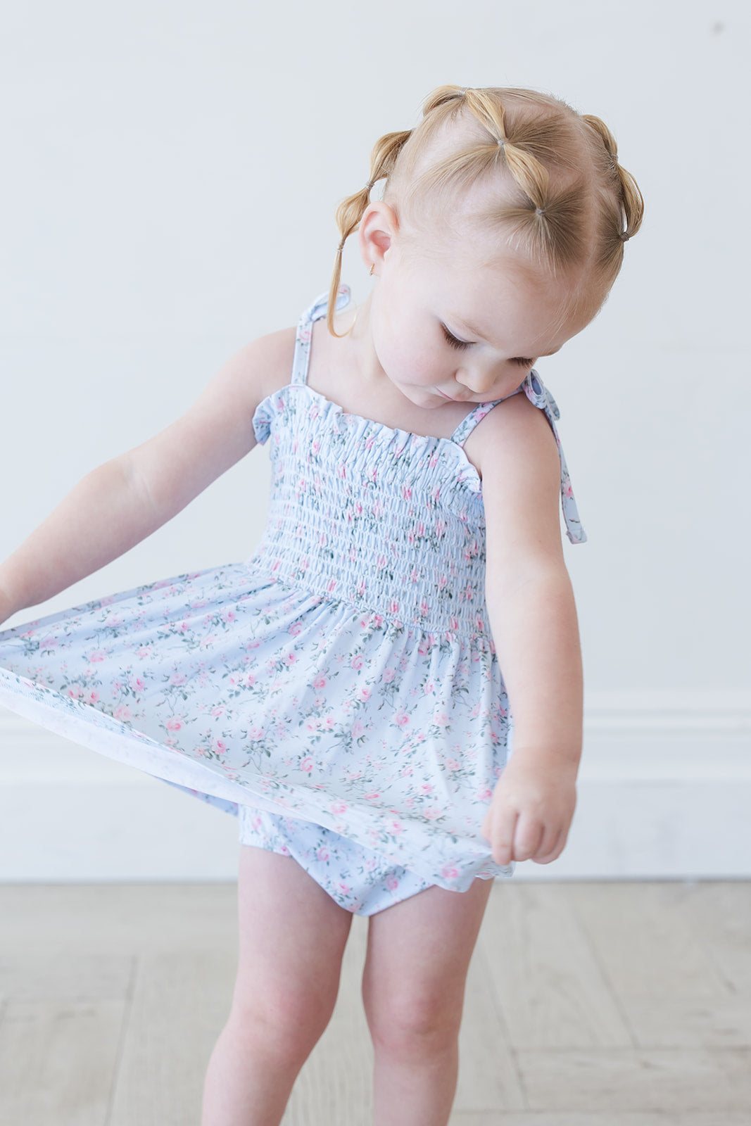 Eloise - Smocked Diaper Dress Set Blush Lotus