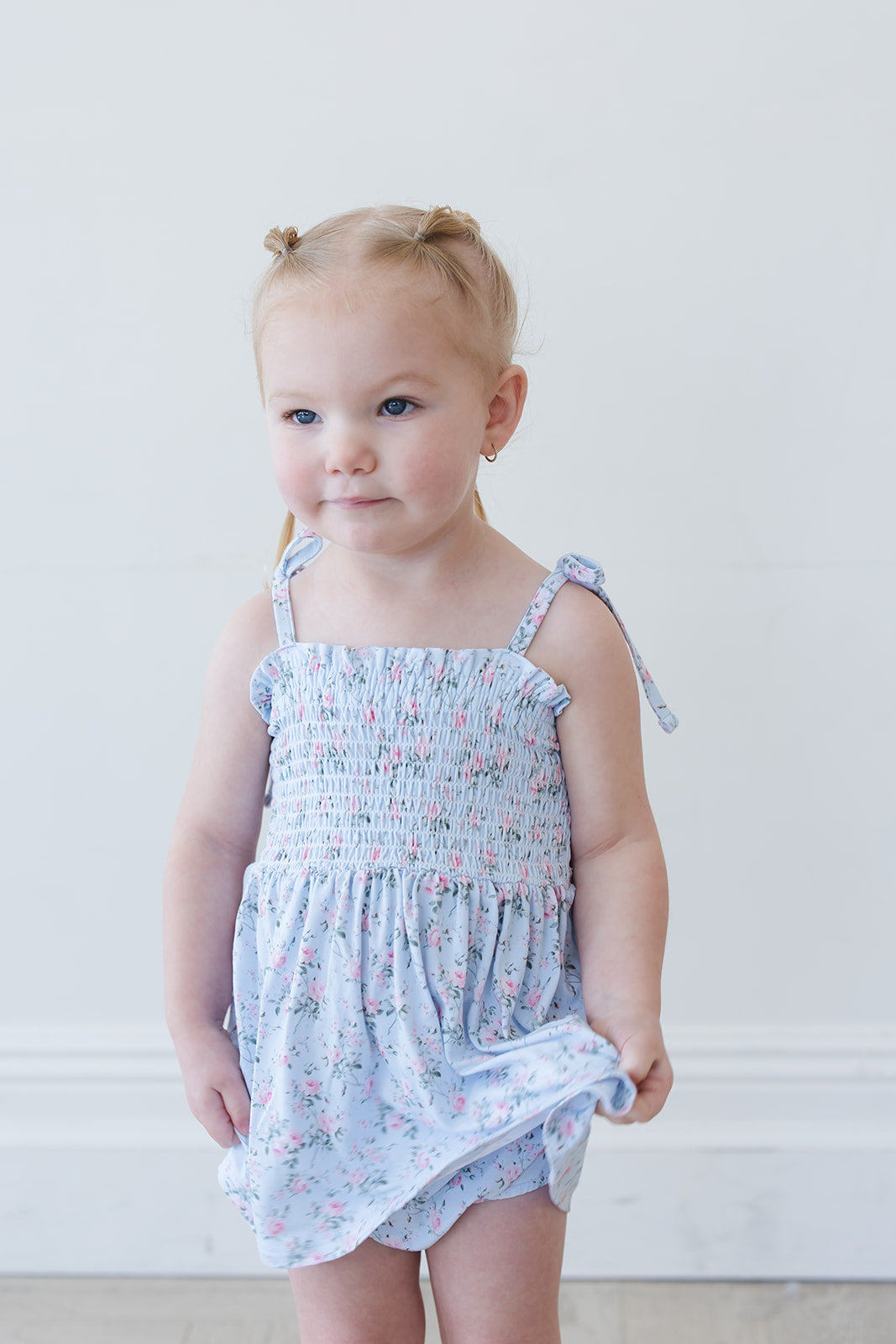 Eloise - Smocked Diaper Dress Set Blush Lotus
