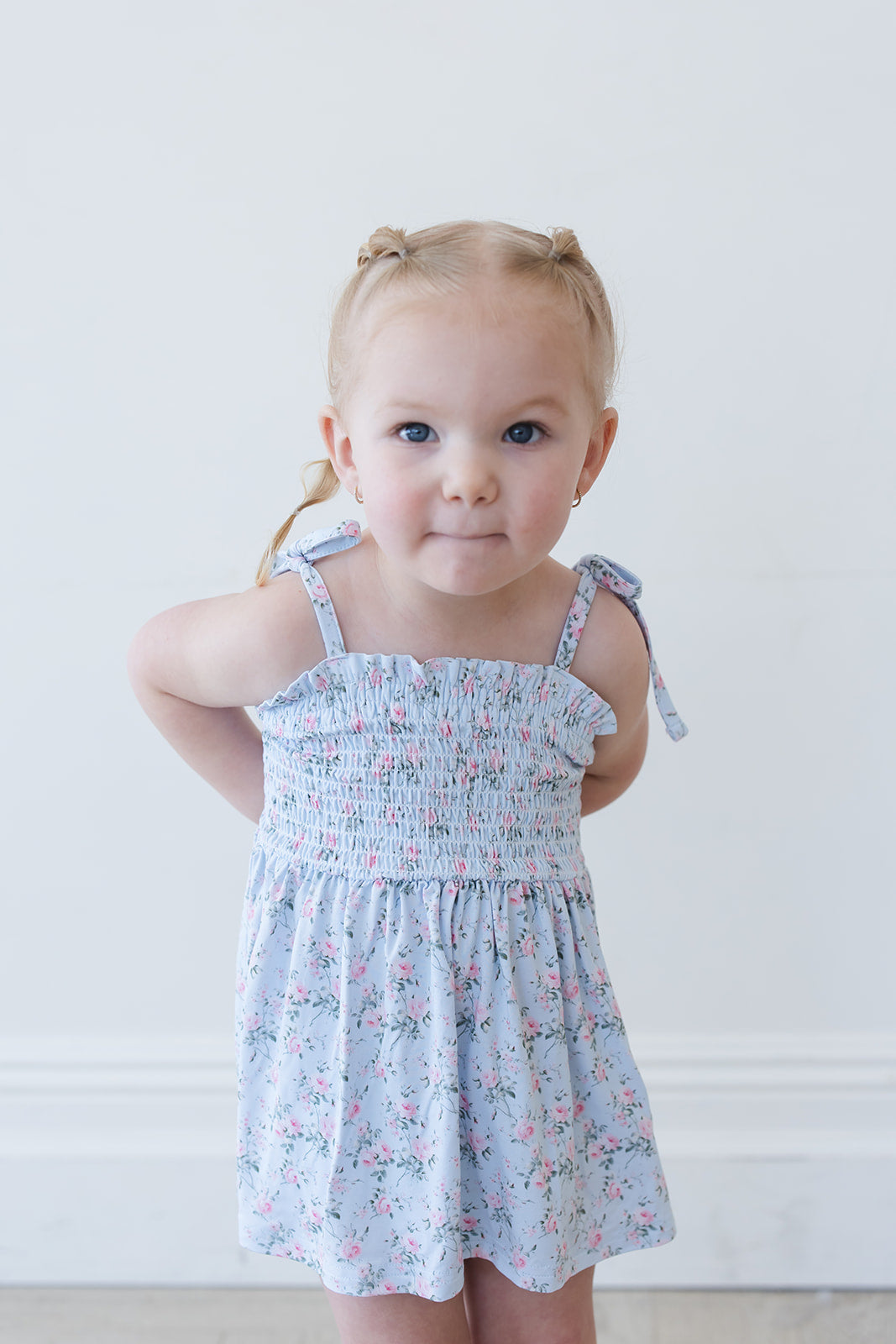 Eloise - Smocked Diaper Dress Set Blush Lotus