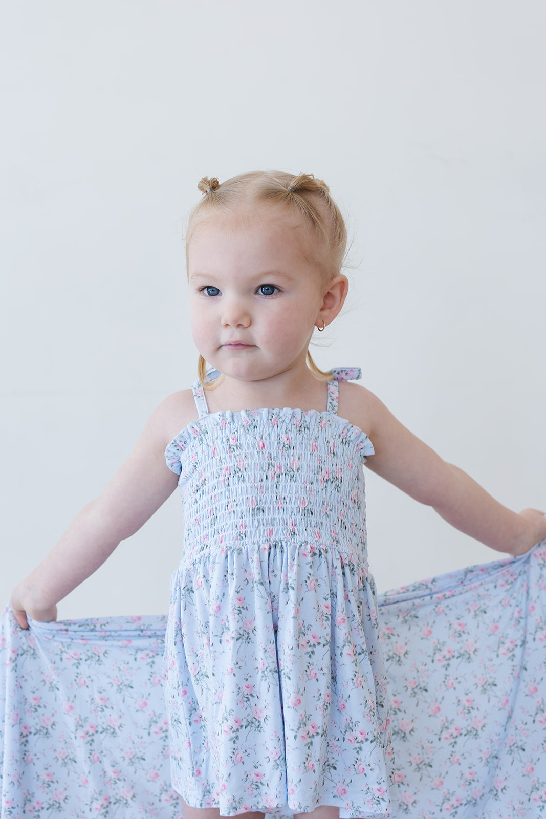 Eloise - Smocked Diaper Dress Set Blush Lotus