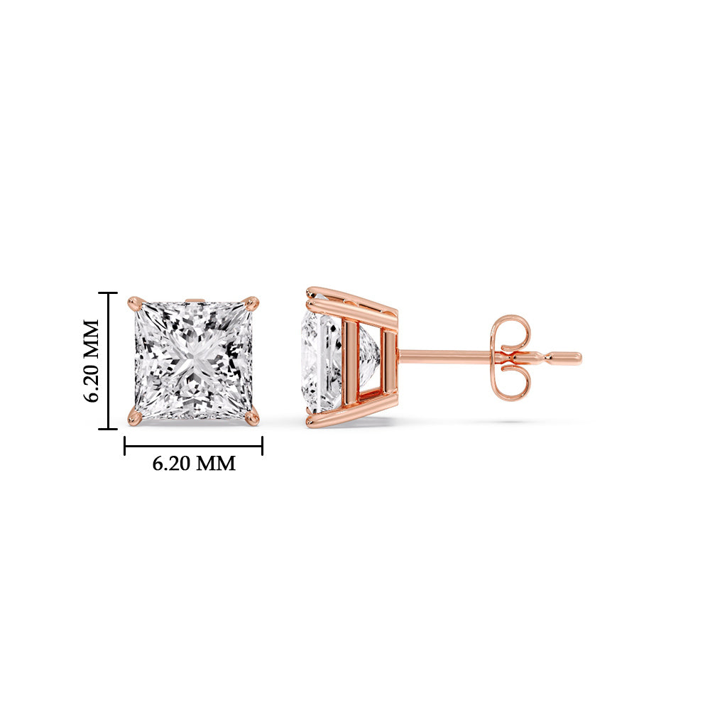 Princess Cut Diamond Stud Earring Fascinating Diamonds