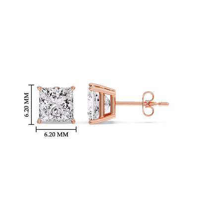 Princess Cut Diamond Stud Earring Fascinating Diamonds