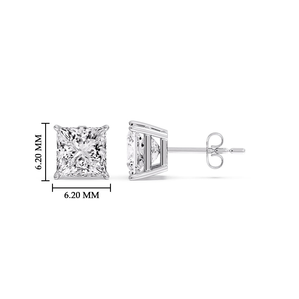 Princess Cut Diamond Stud Earring Fascinating Diamonds