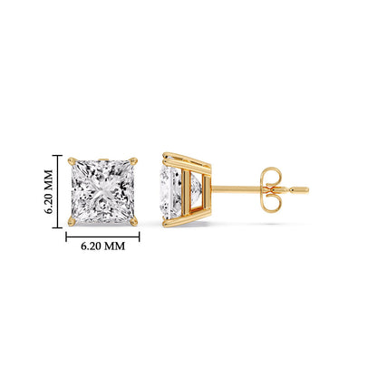 Princess Cut Diamond Stud Earring Fascinating Diamonds