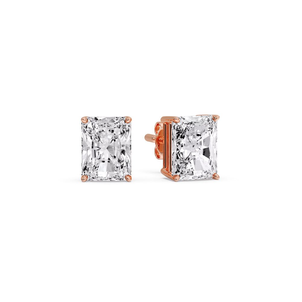 Radiant Diamond Basket Stud Earring Fascinating Diamonds