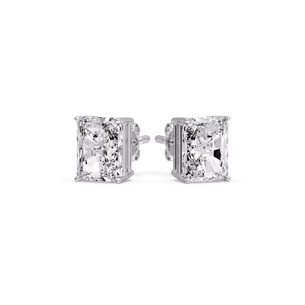 Radiant Diamond Basket Stud Earring Fascinating Diamonds