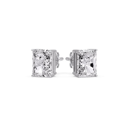 Radiant Diamond Basket Stud Earring Fascinating Diamonds