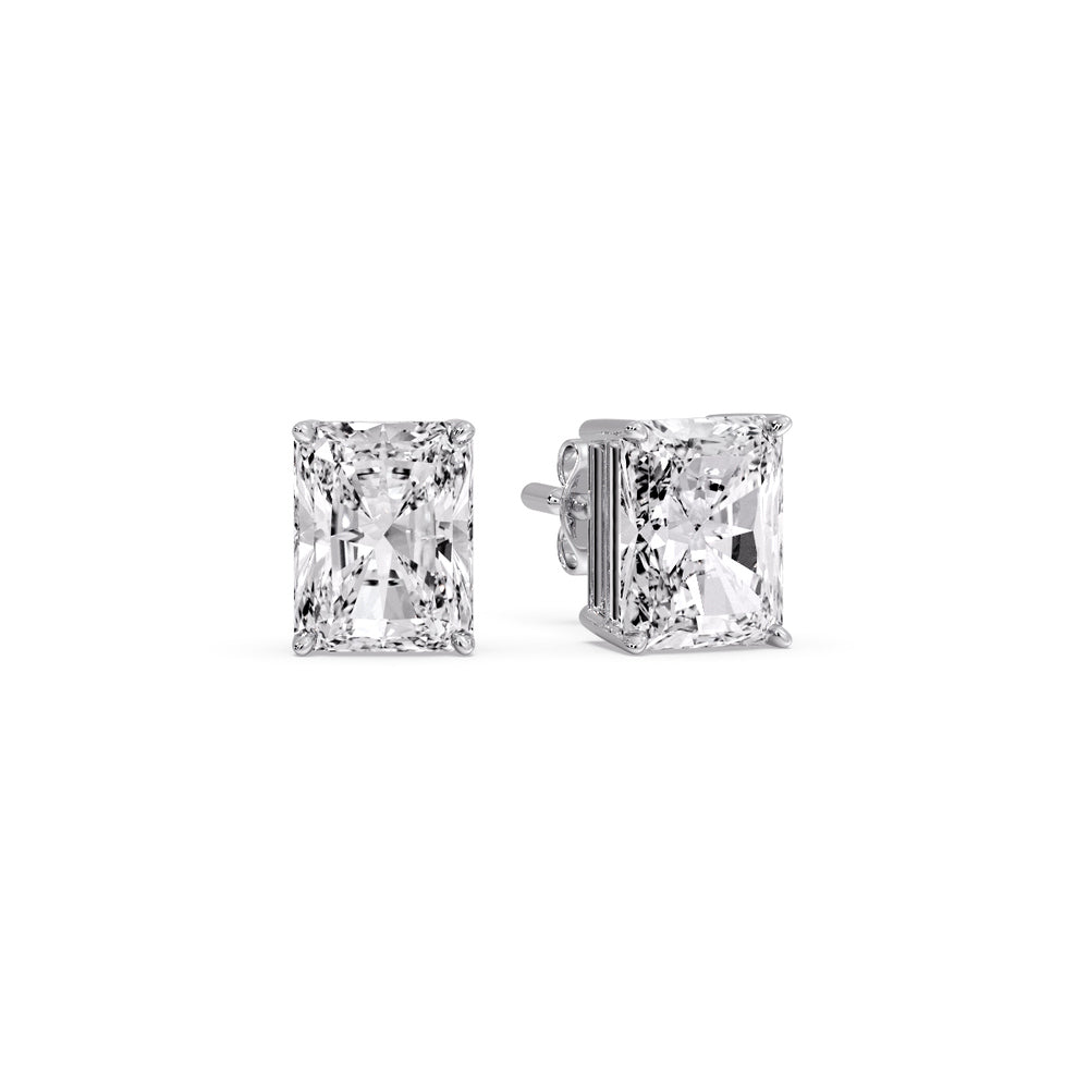 Radiant Diamond Basket Stud Earring Fascinating Diamonds