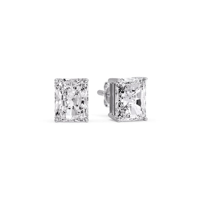 Radiant Diamond Basket Stud Earring Fascinating Diamonds