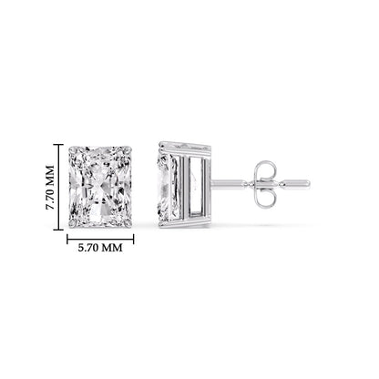 Radiant Diamond Basket Stud Earring Fascinating Diamonds