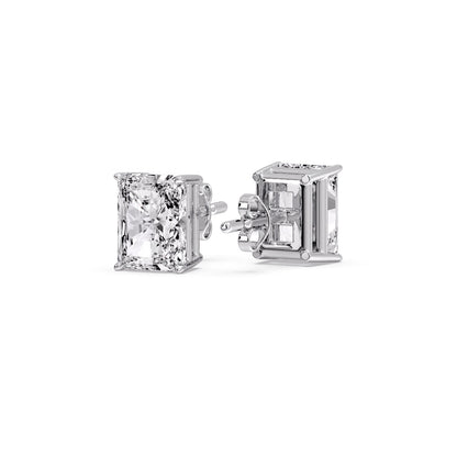 Radiant Diamond Basket Stud Earring Fascinating Diamonds