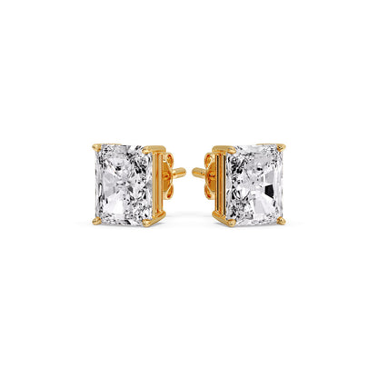 Radiant Diamond Basket Stud Earring Fascinating Diamonds