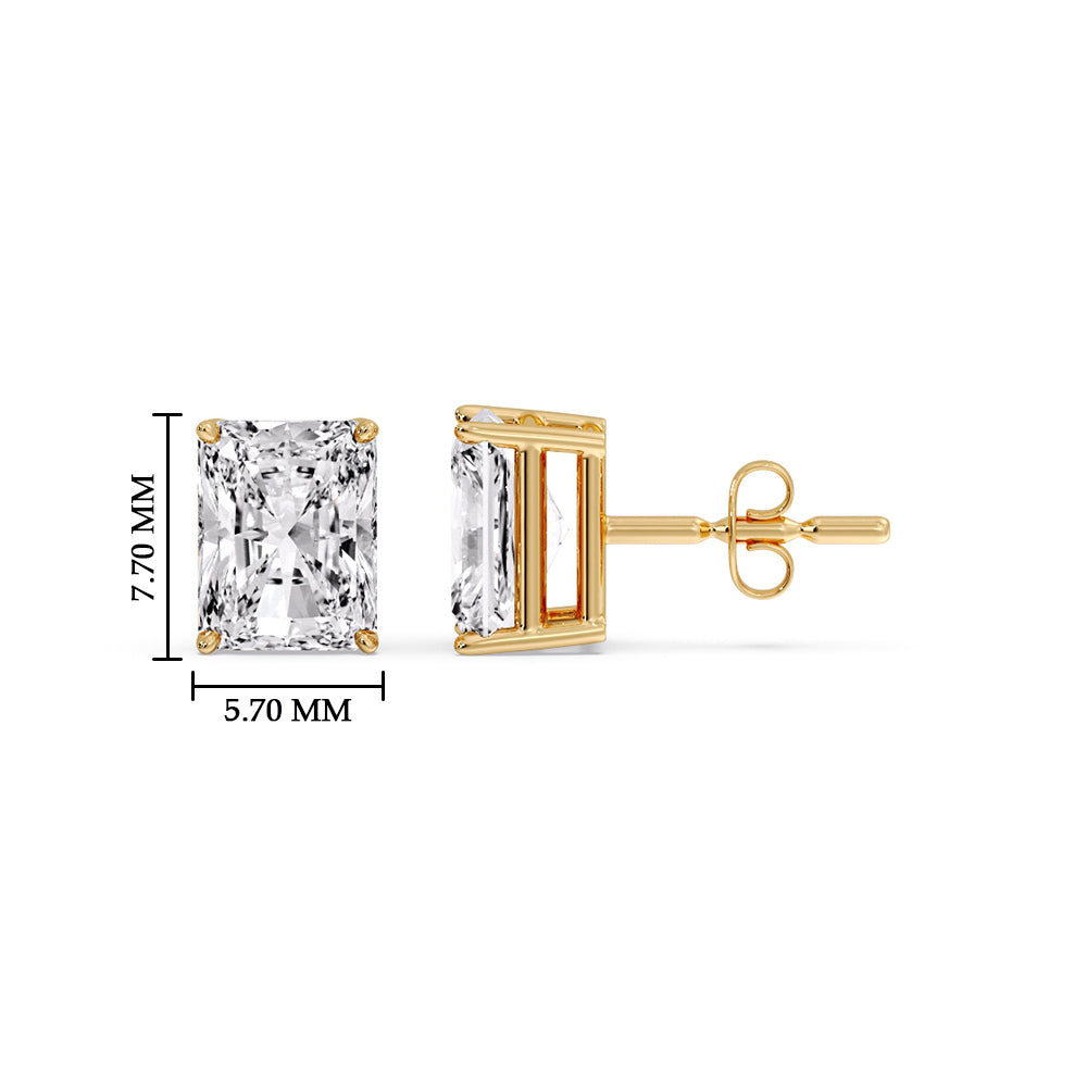 Radiant Diamond Basket Stud Earring Fascinating Diamonds