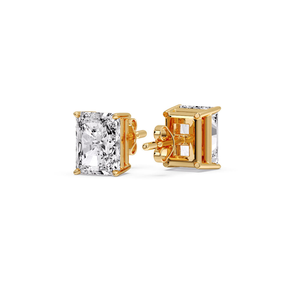 Radiant Diamond Basket Stud Earring Fascinating Diamonds