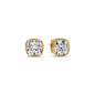 Bezel Set Cushion Diamond Stud Earrings Fascinating Diamonds