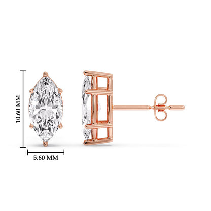 Marquise Diamond 6 Prong Stud Earrings Fascinating Diamonds