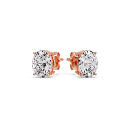 Stud Earring Basket Oval Shaped Fascinating Diamonds