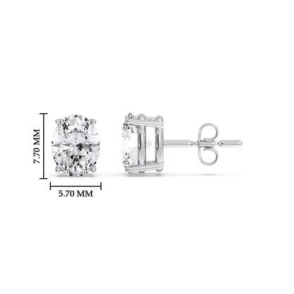 Stud Earring Basket Oval Shaped Fascinating Diamonds