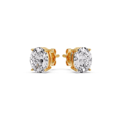 Stud Earring Basket Oval Shaped Fascinating Diamonds