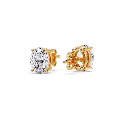 Stud Earring Basket Oval Shaped Fascinating Diamonds