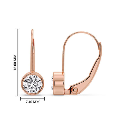 Lever Back Bezel Set Round Diamond Earrings Fascinating Diamonds