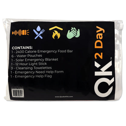 Quake Kits 2 Day Quick Grab Kit in Resealable Bag quakekits.com