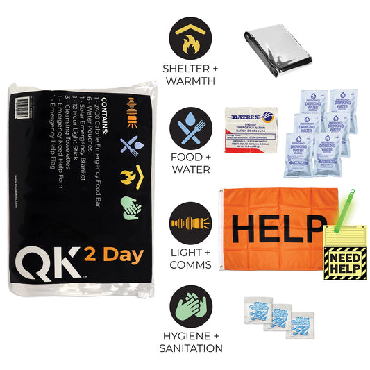 Quake Kits 2 Day Quick Grab Kit in Resealable Bag quakekits.com